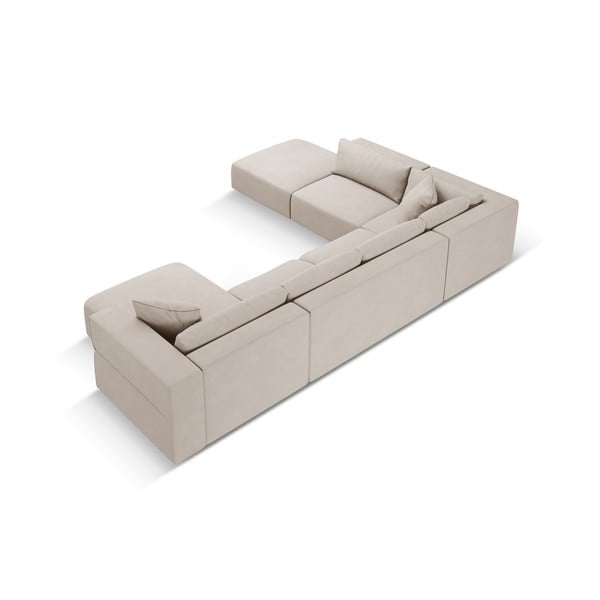 Béžová rohová pohovka do "U", ľavý roh Esther - Milo Casa-image-3