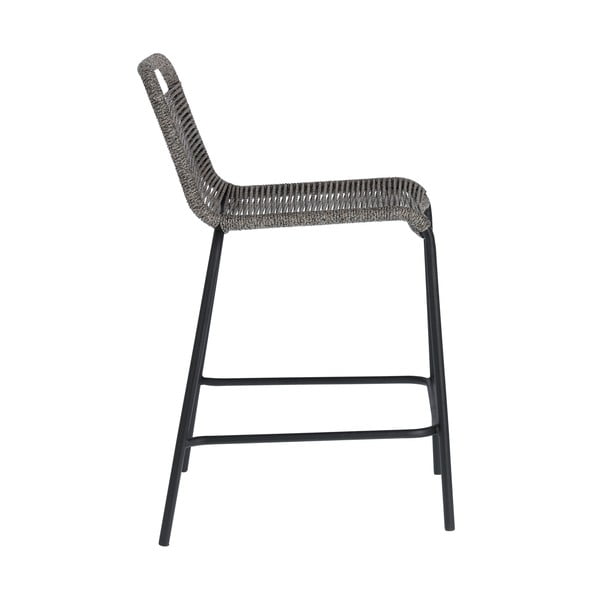 Sivá barová stolička s oceľovou konštrukciou Kave Home Glenville, výška 62 cm-image-2