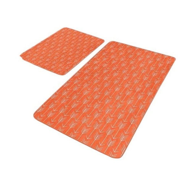 Zamatové kúpeľňové predložky v terakotovej farbe v súprave 2 ks 60x100 cm – Mila Home