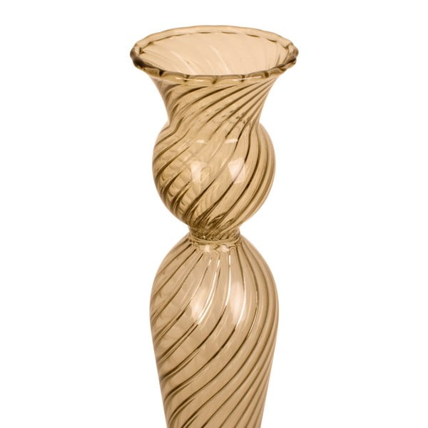 Svetlohnedý sklenený svietnik PT LIVING Swirl, výška 26,5 cm-image-3
