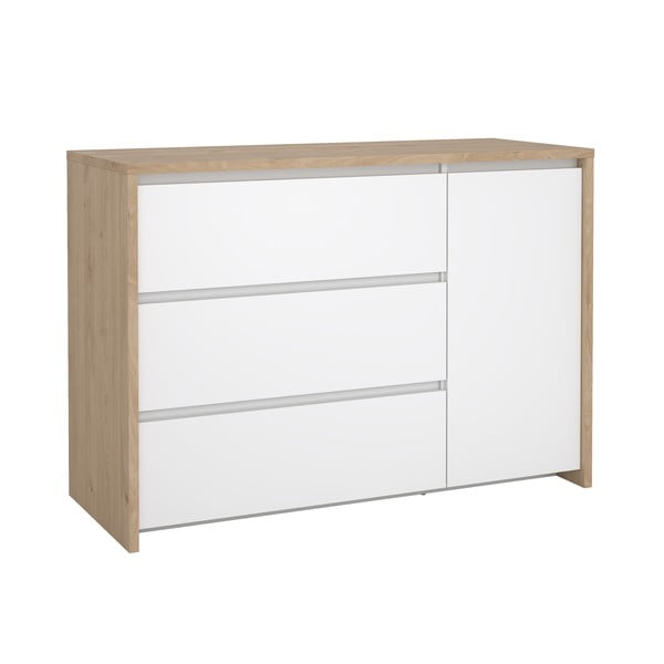 Biela/v prírodnej farbe komoda v dekore duba 119x84x48 cm Next – Tvilum-image-2