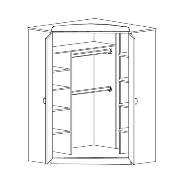 Biela rohová šatníková skriňa Faktum-image-1