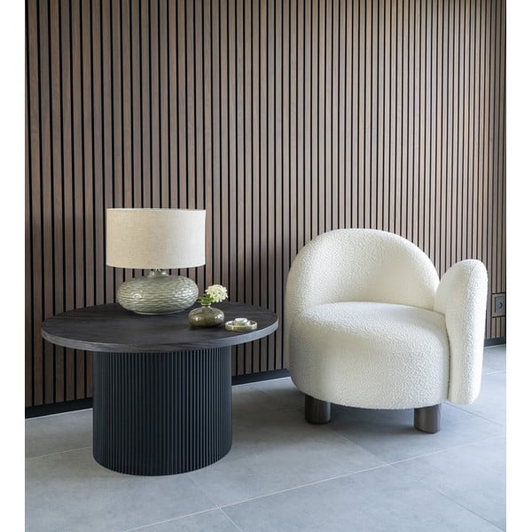 Tmavohnedý okrúhly konferenčný stolík v dekore topoľa ø 80 cm Boavista – House Nordic-image-1