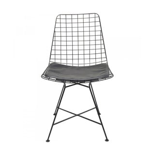 Čierna oceľová jedálenská stolička Kare Design Grid