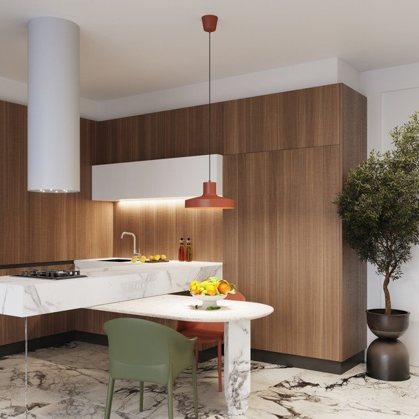 Oranžové závesné svietidlo s kovovým tienidlom Vito – Sollux-image-2