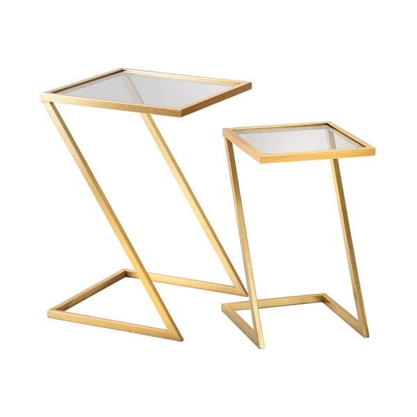 Odkladacie stolíky v súprave 2 ks so sklenenou doskou 40x40 cm Zet – Mauro Ferretti-image-2