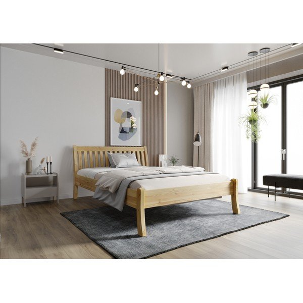 Dvojlôžková posteľ z borovicového dreva 160x200 cm v prírodnej farbe Tonja – Olivia Living-image-4