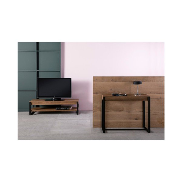 Hnedý TV stolík s čiernymi nohami Marckeric Melody-image-4