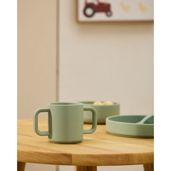 Svetloružové/tyrkysové silikónové detské hrnčeky v súprave 2 ks Lili – Kave Home-image-2