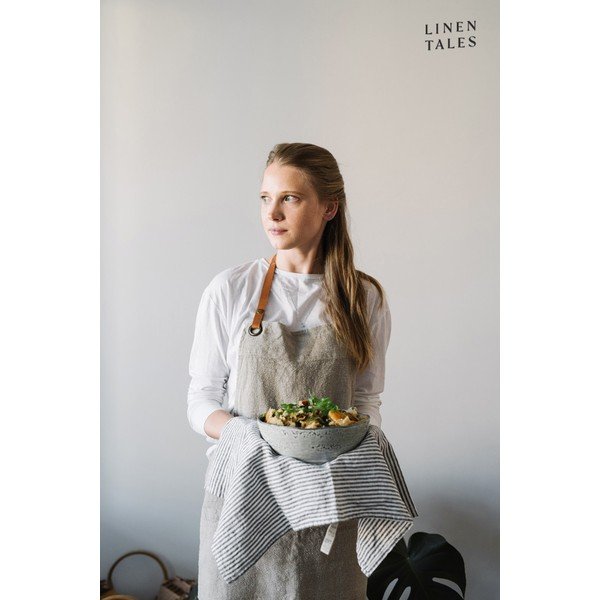 Ľanová utierka 45x65 cm Thin Black Stripes – Linen Tales-image-1