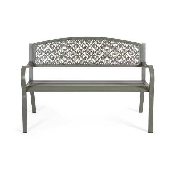 Kaki kovová záhradná lavica Lizette – Bizzotto