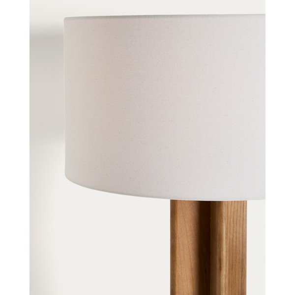 Biela/hnedá stojacia lampa s textilným tienidlom (výška  150,5 cm) Niani – Kave Home-image-2