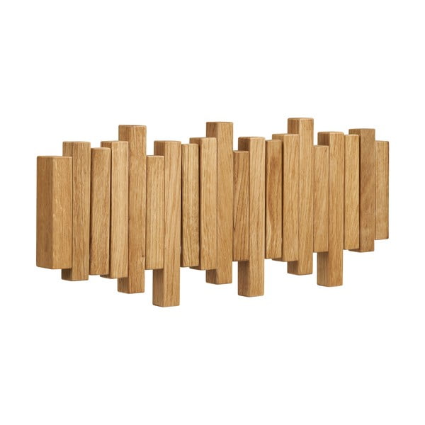 Nástenný vešiak z dubového dreva v prírodnej farbe 3 cm Caltra – House Nordic-image-4