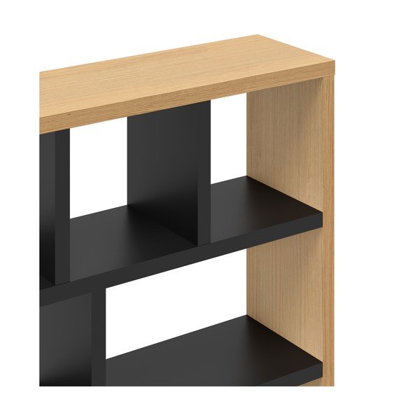 Knižnica v dekore duba v čierno-prírodnej farbe 150x159 cm Berlin – TemaHome-image-4