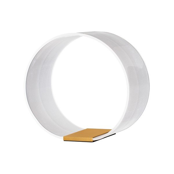 Hliníková LED stolová lampa so stmievačom v zlatej farbe s tienidlom z akrylového skla (výška  28 cm) Valentin – Nova Luce