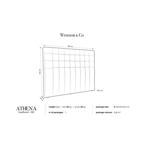 Tmavozelené čelo postele so zamatovým poťahom Windsor & Co Sofas Athena, 180 × 120 cm-image-4