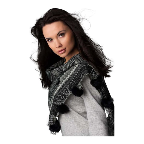 Vlnená šatka Shirin Sehan - Adel Black-image-1