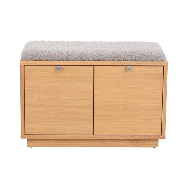 Skrinka na topánky v dekore duba s lavicou v sivo-prírodnej farbe Confetti – Rowico-image-2