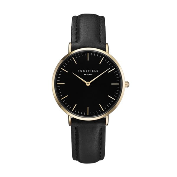 Čierno-zlaté dámske hodinky Rosefield The Tribeca