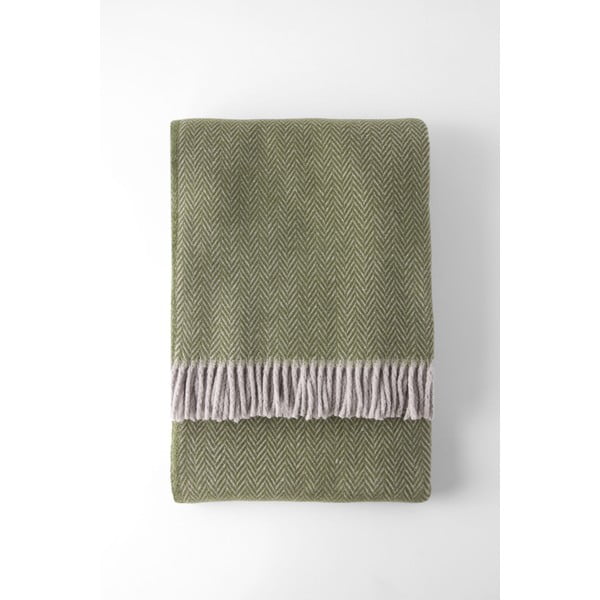 Zelený pléd s podielom bavlny Euromant Skyline, 140 x 180 cm