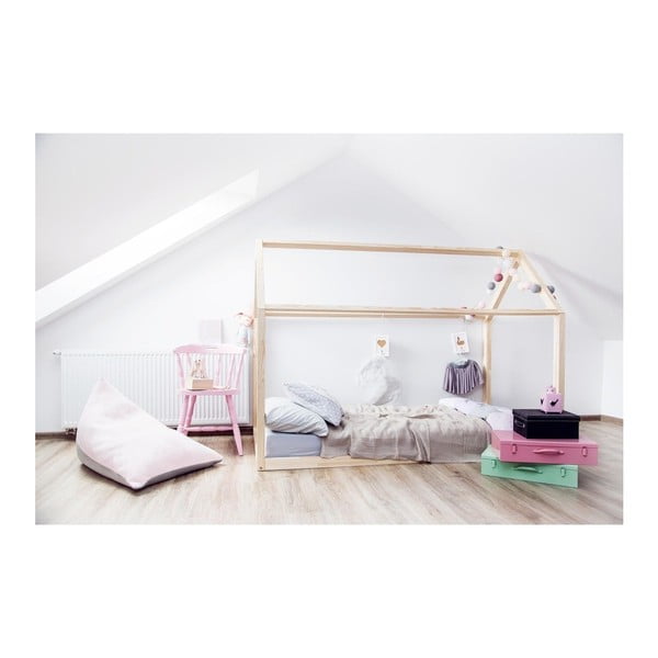 Detská posteľ z masívu v tvare domčeka LUSY 90 x 180 cm