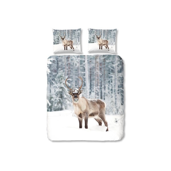 Sivé obliečky Muller Textiel Deer in Snow, 140 x 200 cm