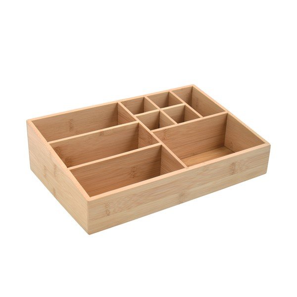 Bambusový kúpeľňový organizér na kozmetiku v prírodnej farbe Isalys – MSV