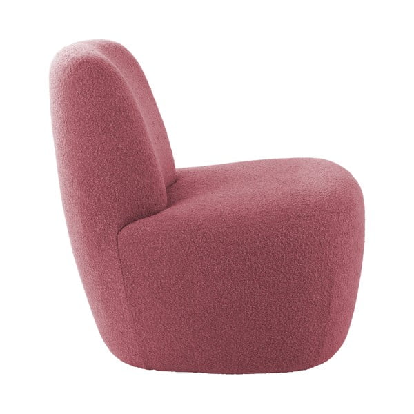 Ružové kreslo z textílie buklé Ada – Leitmotiv-image-3