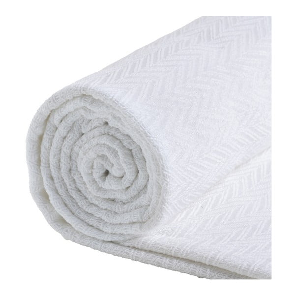Biely pléd z recyklovanej bavlny 260x280 cm Spike – Ixia-image-4