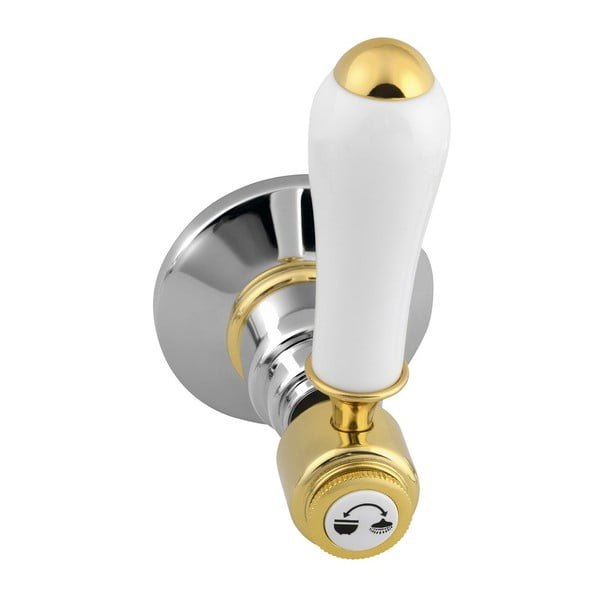 Podomietková sprchová batéria v lesklej strieborno-zlatej farbe (2 výstupy) Antea – Sapho-image-1