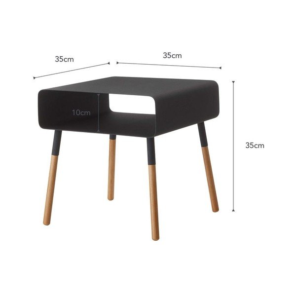 Čierny odkladací stolík YAMAZAKI Plain, výška 35 cm-image-4