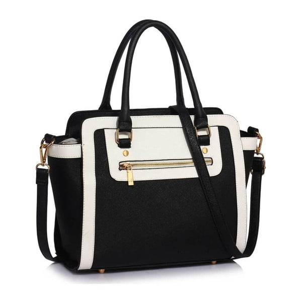 Čierno-biela kabelka L&S Bags Trianon