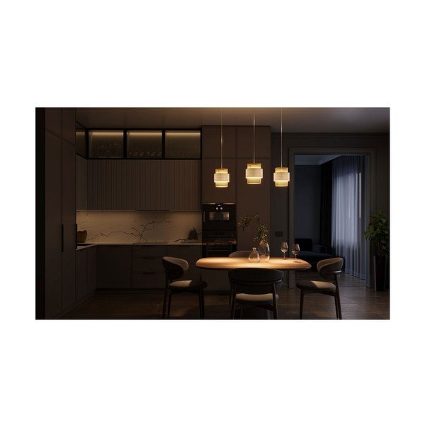 Závesné svietidlo v prírodnej farbe s ratanovo-textilným tienidlom Abra 2 – GTV-image-2