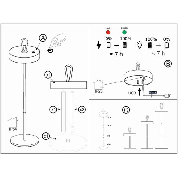 Čierna LED stolová lampa (výška  47 cm) Dord – Fischer & Honsel-image-1
