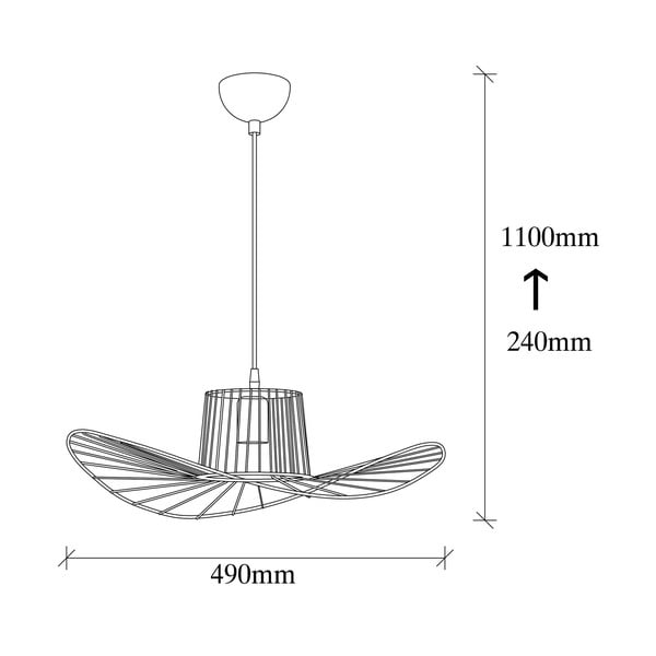 Čierne závesné svietidlo s kovovým tienidlom ø 50 cm Tel – Opviq lights-image-3