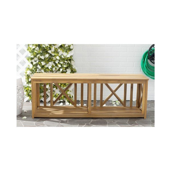 Záhradná lavica z akáciového dreva Safavieh Branco Nature-image-2