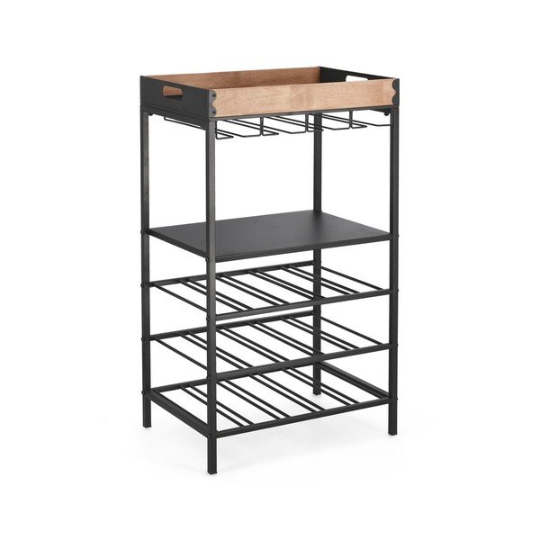 Čierna kovová vinotéka počet fliaš 15, 48,5x84,5x34 cm Isaac – Yes Everyday-image-2