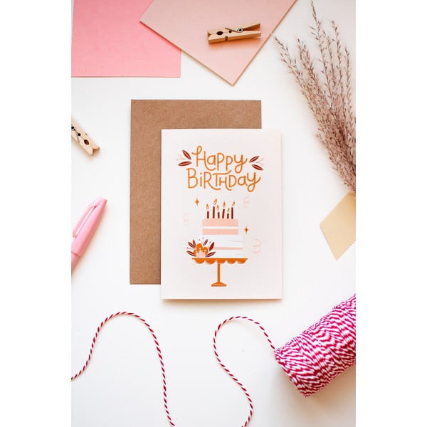 Narodeninové prianie z recyklovaného papiera s obálkou Printintin Happy Birthday, formát A6-image-1