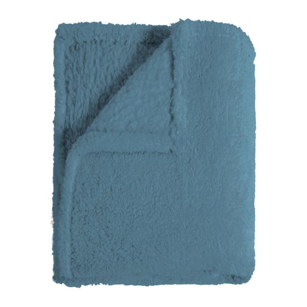 Petrolejovo modrý pléd Home Collection Sherpa, 130x170 cm