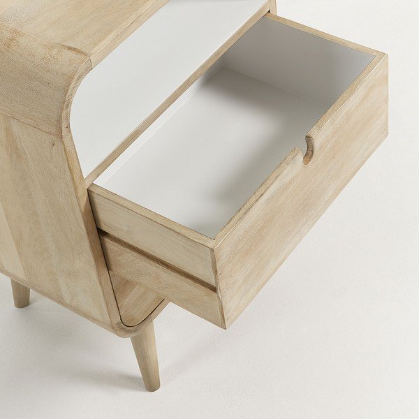 Nočný stolík z mangového dreva s 2 zásuvkami Kave Home Gerald, 40×30 cm-image-1