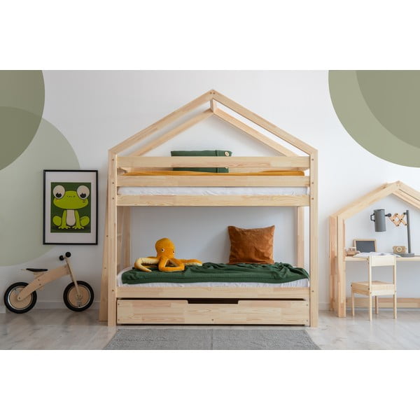 Detská posteľ s úložným priestorom s roštom v prírodnej farbe 90x190 cm DMPB – Adeko-image-1