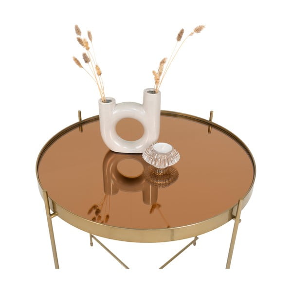 Okrúhly konferenčný stolík v zlatej farbe ø 48 cm Venezia - House Nordic-image-3