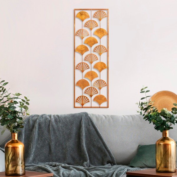 Kovová nástenná dekorácia 32x90 cm Gingko – Wallity-image-1