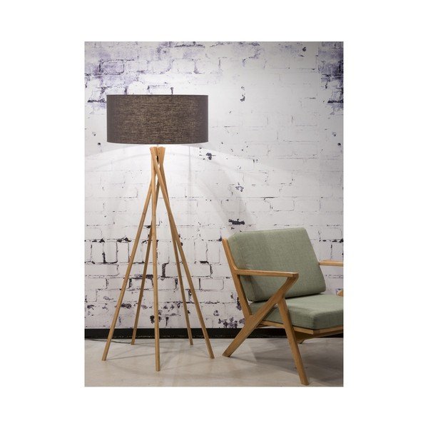 Stojacia lampa s tmavosivým tienidlom a konštrukciou z bambusu Good&Mojo Kilimanjaro-image-3