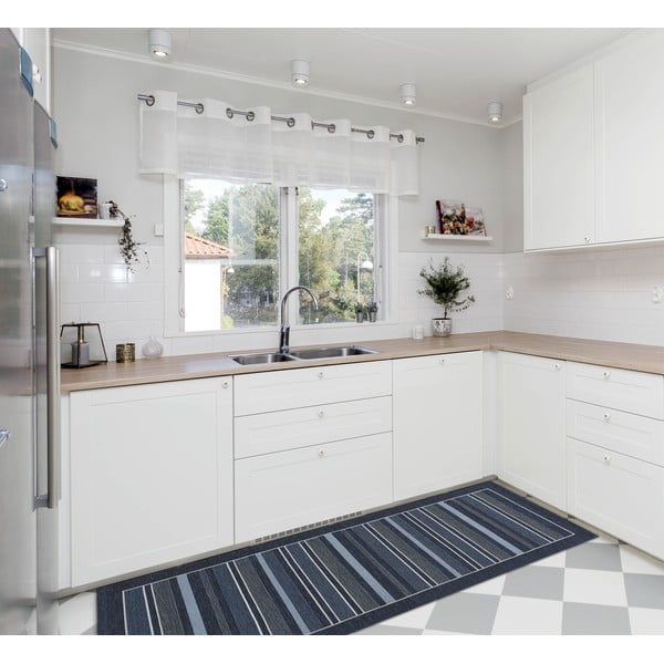 Tmavomodrý behúň Floorita Velour, 55 x 140 cm-image-2