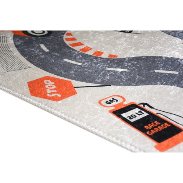 Krémový prateľný detský hrací koberec 160x230 cm Race Garage – Vitaus-image-2