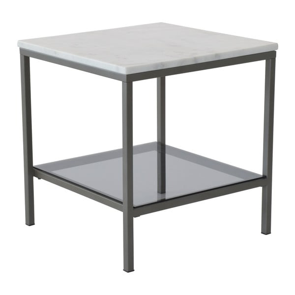 Mramorový konferenčný stolík so sivou konštrukciou RGE Ascot, šírka 50 cm
