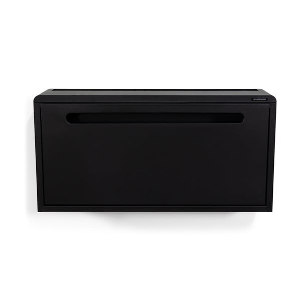 Čierna kovová výklopná/závesná skrinka na topánky 76x38x18 cm Sportiva – Spinder Design-image-2
