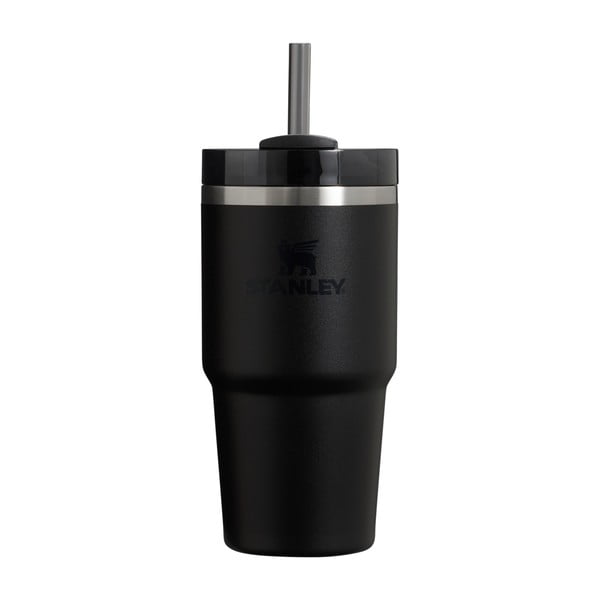 Čierna termoska so slamkou z nehrdzavejúcej ocele 600 ml Quencher H2.0 FlowState Tumbler Black – Stanley