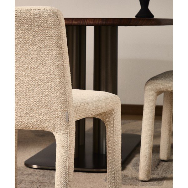 Béžová čalúnená stohovateľná jedálenská stolička Loria – Kave Home-image-3